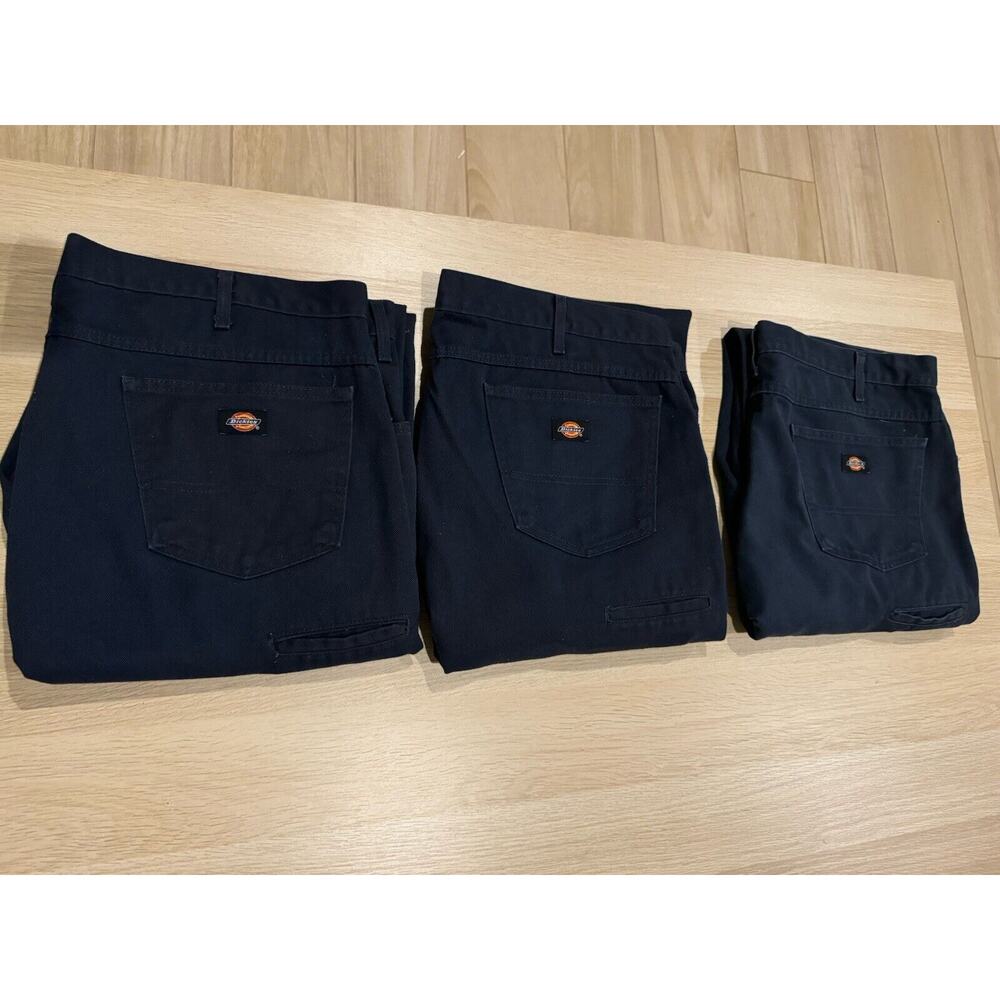 Dickies 874 Original Fit Work Pants Mens 44 X 32 Navy Blue Twill Chino Lot of 3